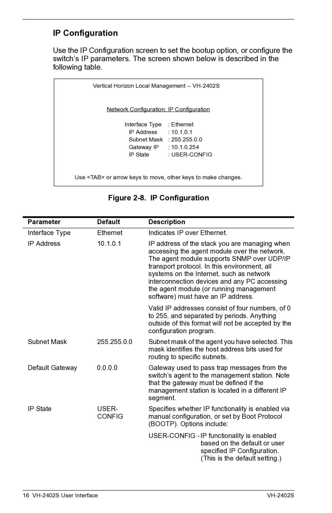 Enterasys Networks VH-2402S manual IP Configuration 