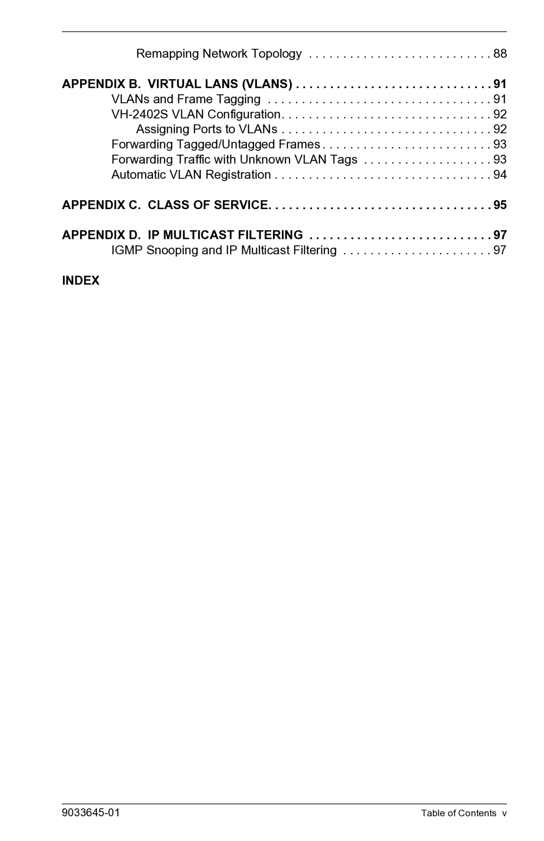 Enterasys Networks VH-2402S manual Index 