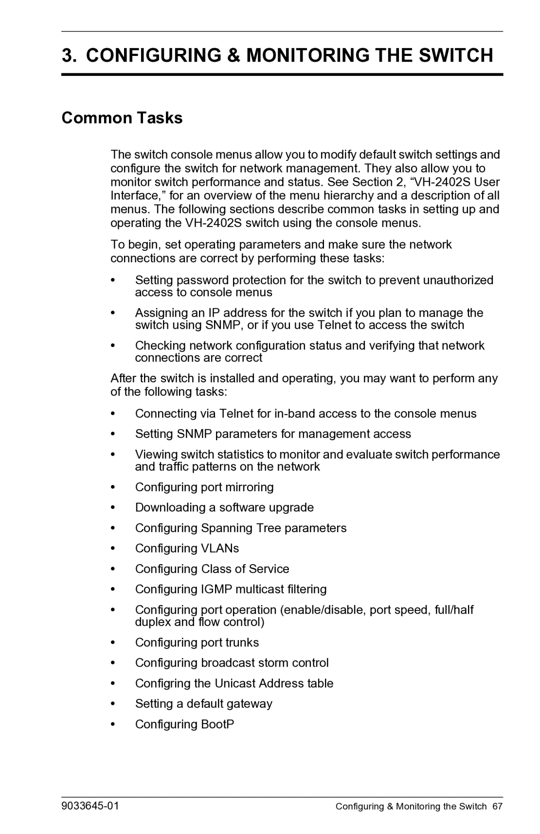 Enterasys Networks VH-2402S manual Configuring & Monitoring the Switch, Common Tasks 