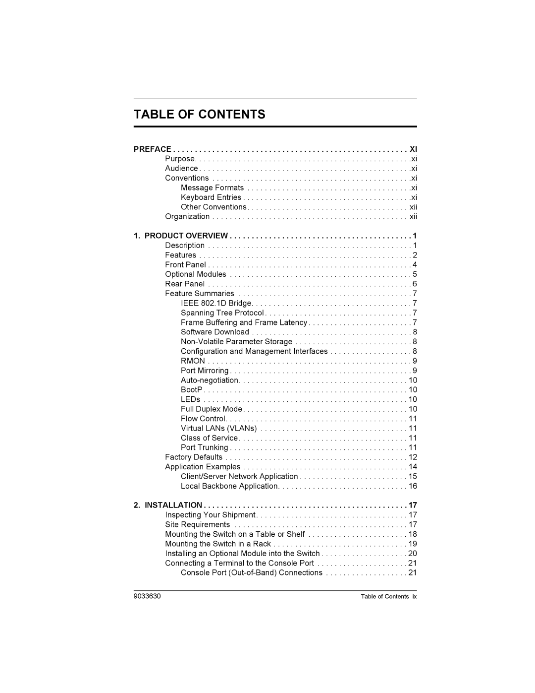 Enterasys Networks VH-4802 manual Table of Contents 