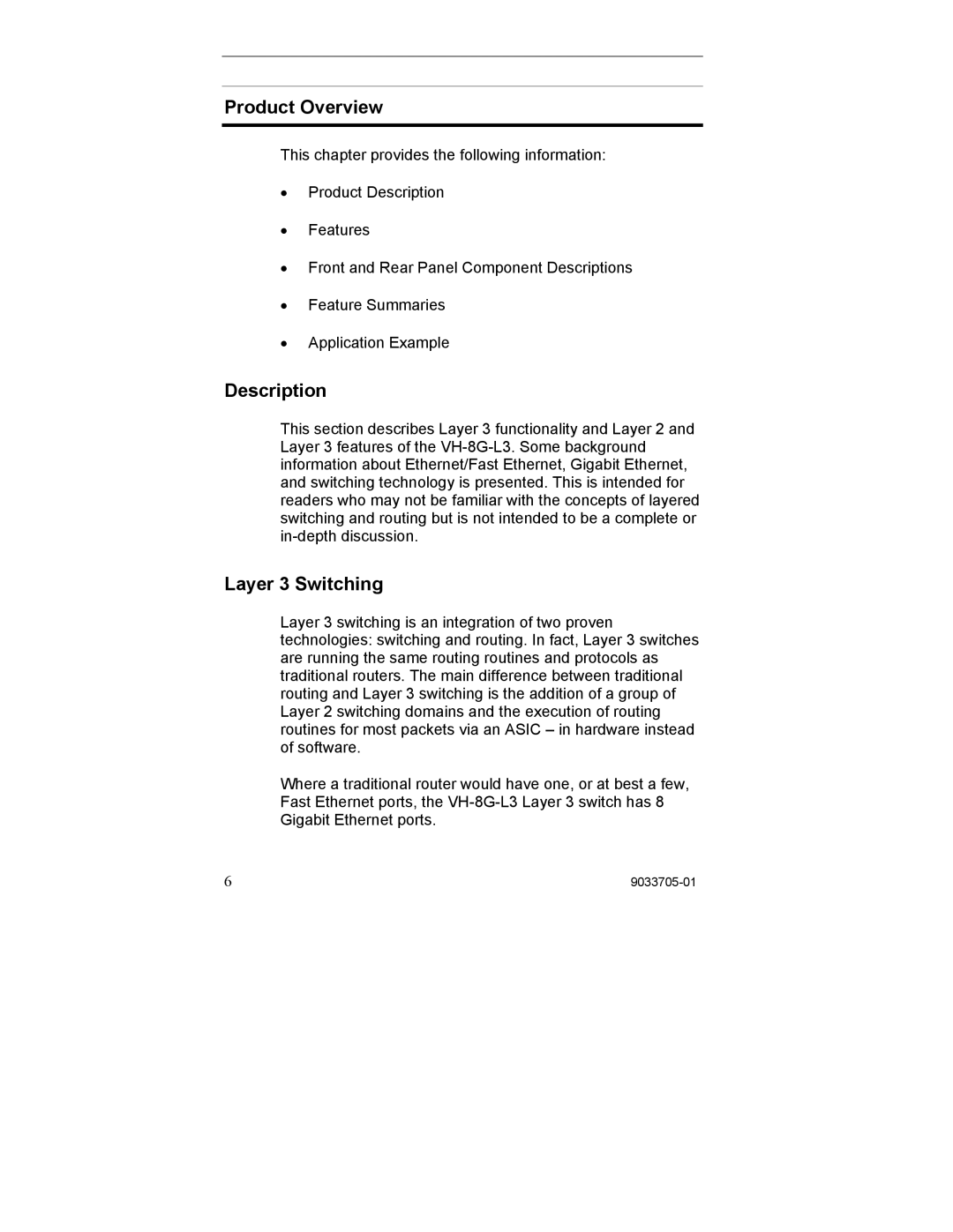 Enterasys Networks VH-8G-L3 manual Product Overview, Description, Layer 3 Switching 