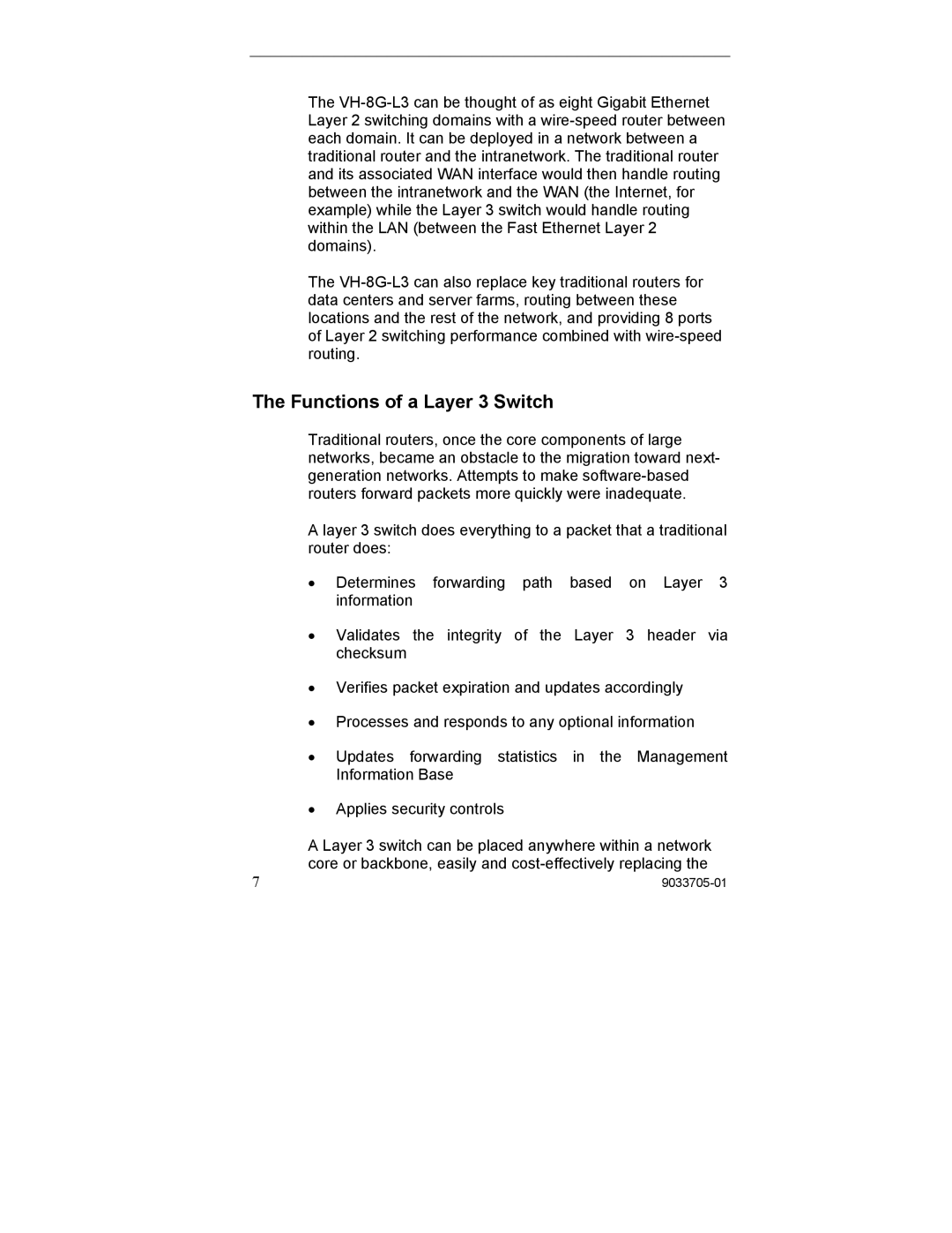 Enterasys Networks VH-8G-L3 manual Functions of a Layer 3 Switch 