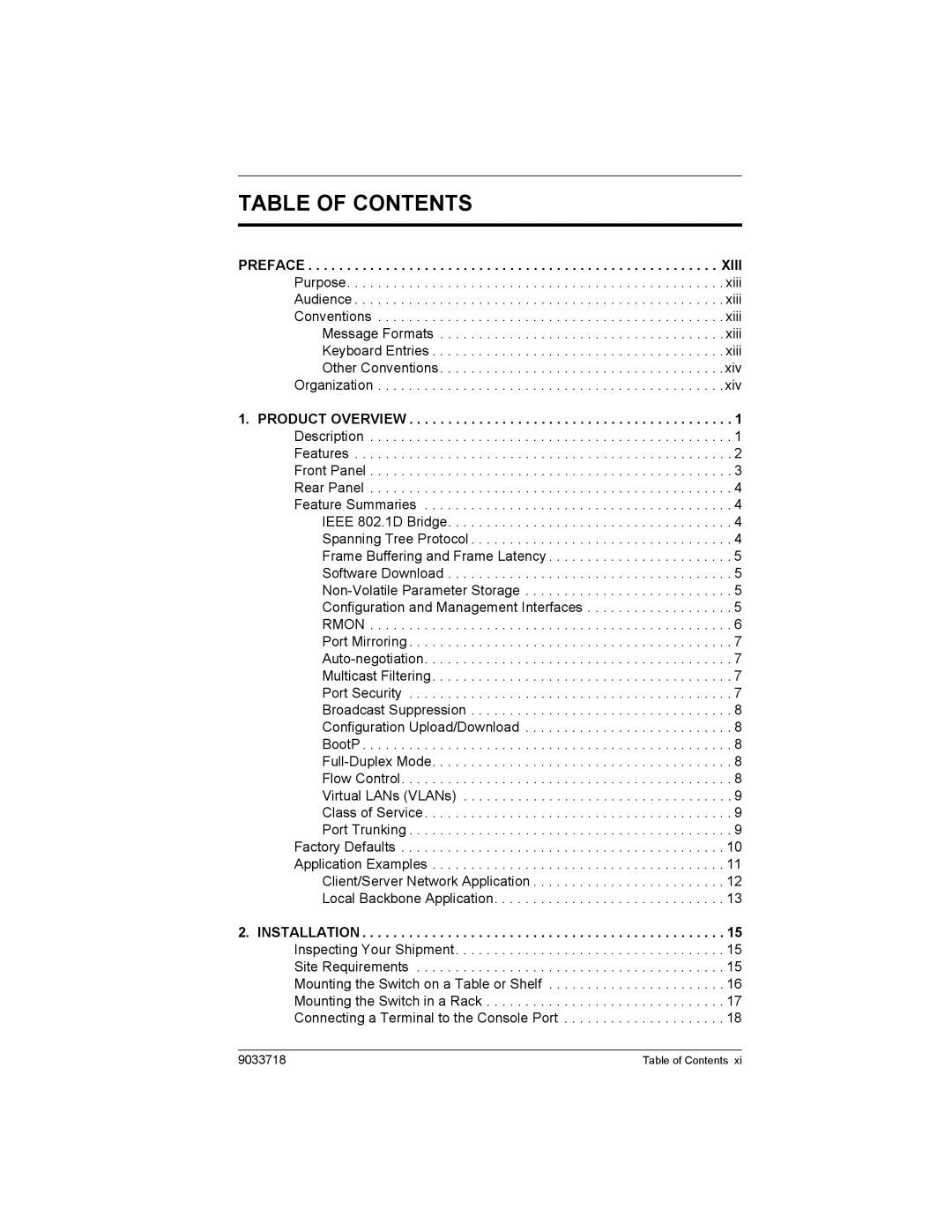 Enterasys Networks VH-8TX1UM, VH-8TX1MF manual Table of Contents 