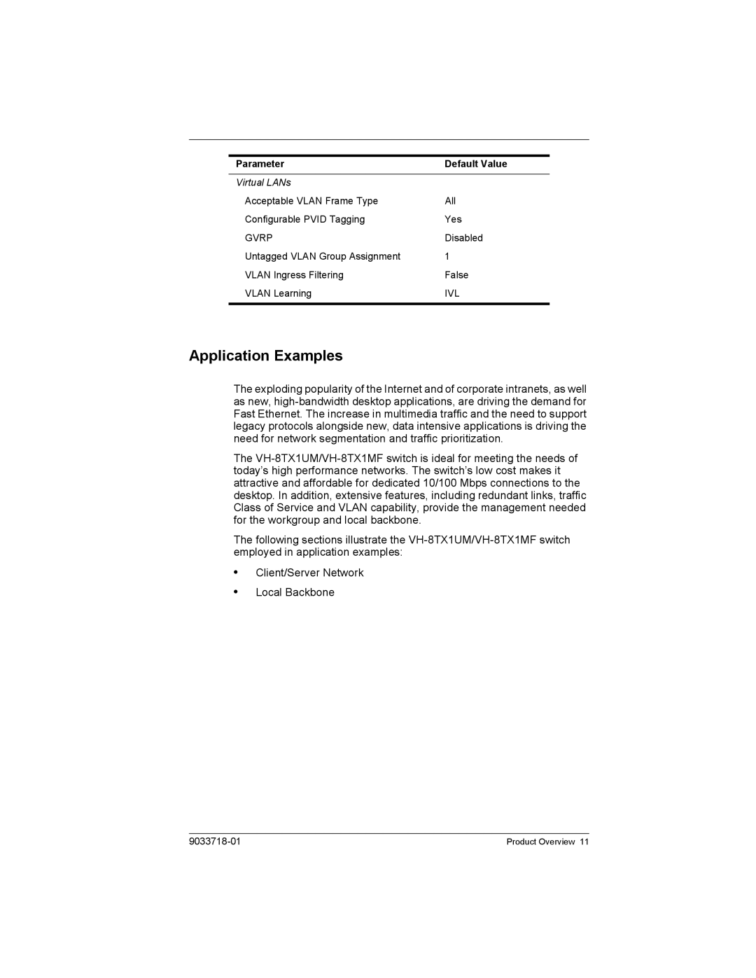 Enterasys Networks VH-8TX1UM, VH-8TX1MF manual Application Examples 