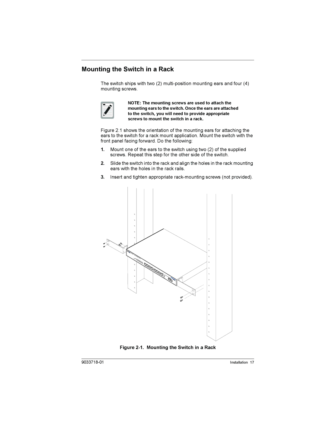 Enterasys Networks VH-8TX1UM, VH-8TX1MF manual Mounting the Switch in a Rack 