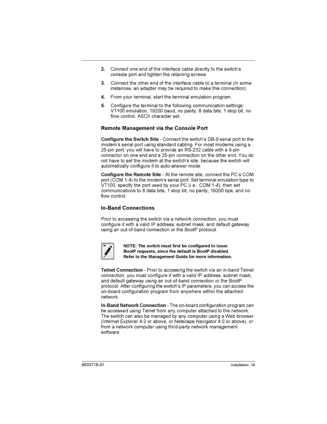 Enterasys Networks VH-8TX1UM, VH-8TX1MF manual Remote Management via the Console Port, In-Band Connections 