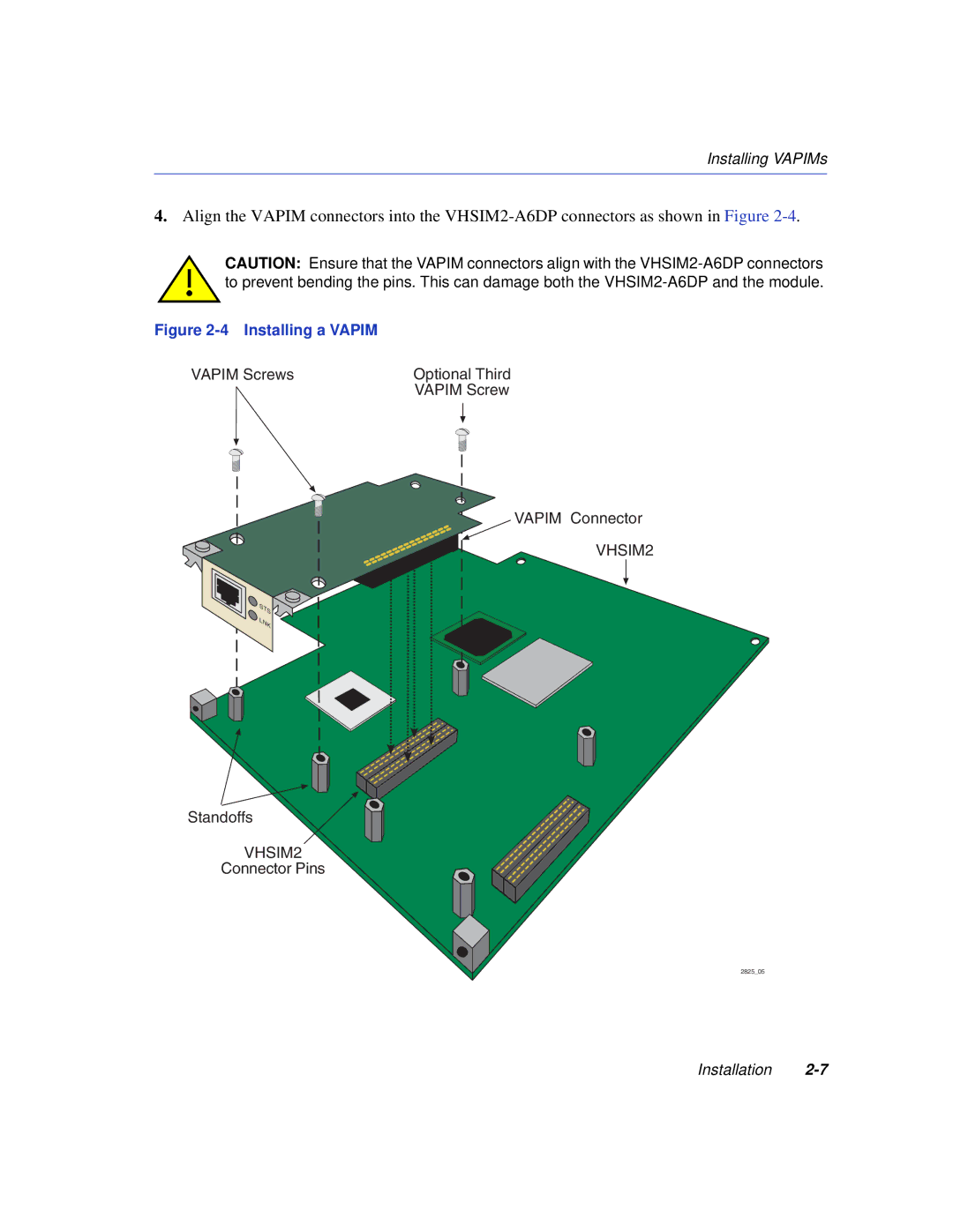 Enterasys Networks VHSIM2-A6DP manual Installing a Vapim Vapim Screws Optional Third 