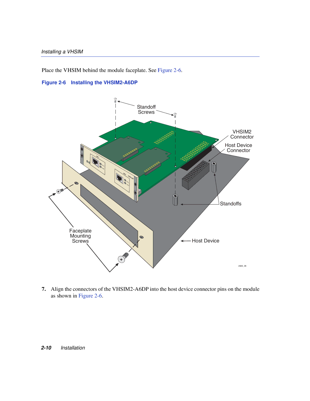 Enterasys Networks VHSIM2-A6DP manual Place the Vhsim behind the module faceplate. See Figure 