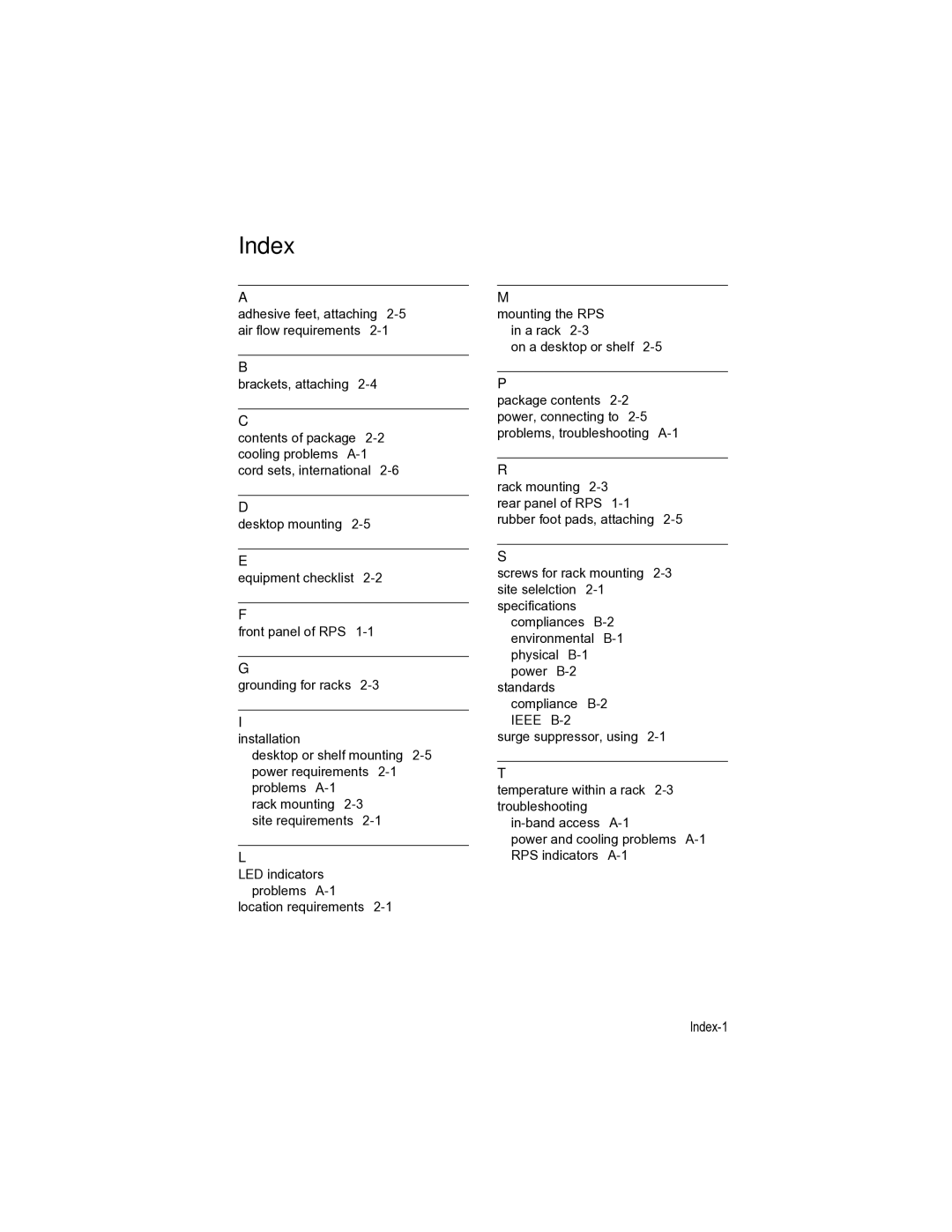 Enterasys Networks VSER-RPU-SYS manual Index 