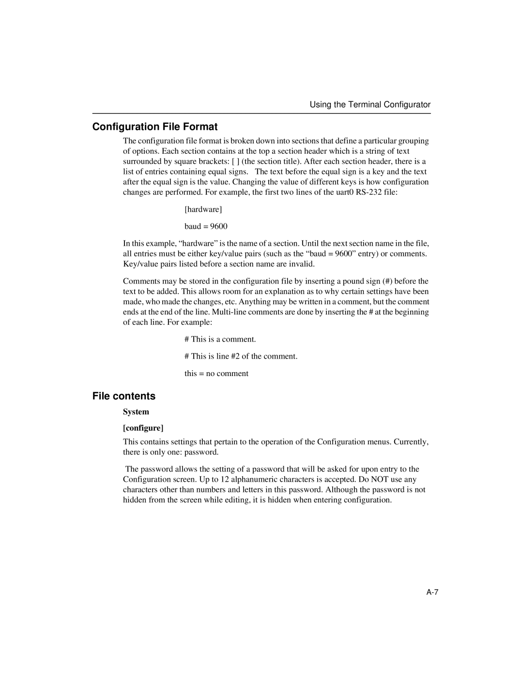 Enterasys Networks Wireless Ethernet Adapter I manual Configuration File Format, File contents 