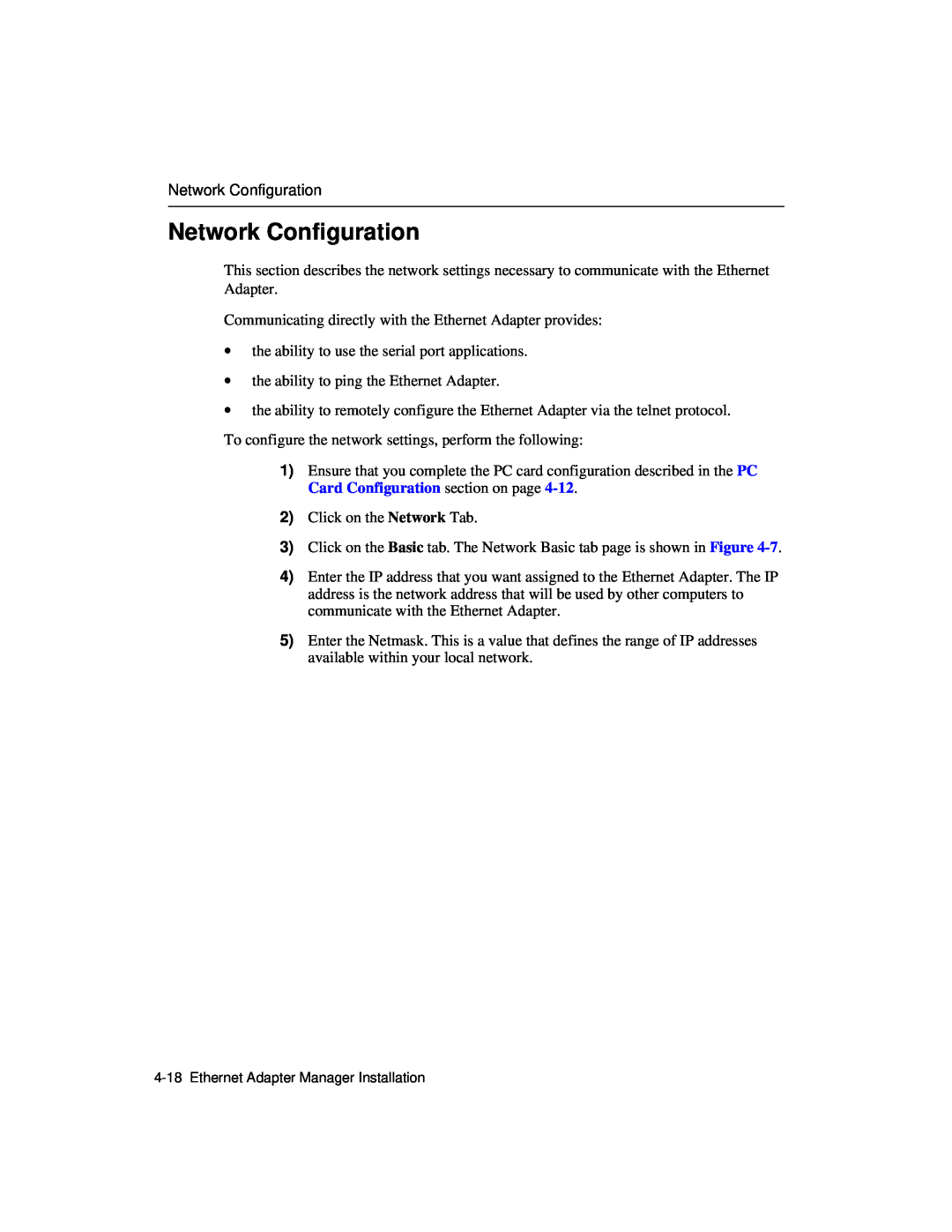 Enterasys Networks Wireless Ethernet Adapter I manual Network Configuration 