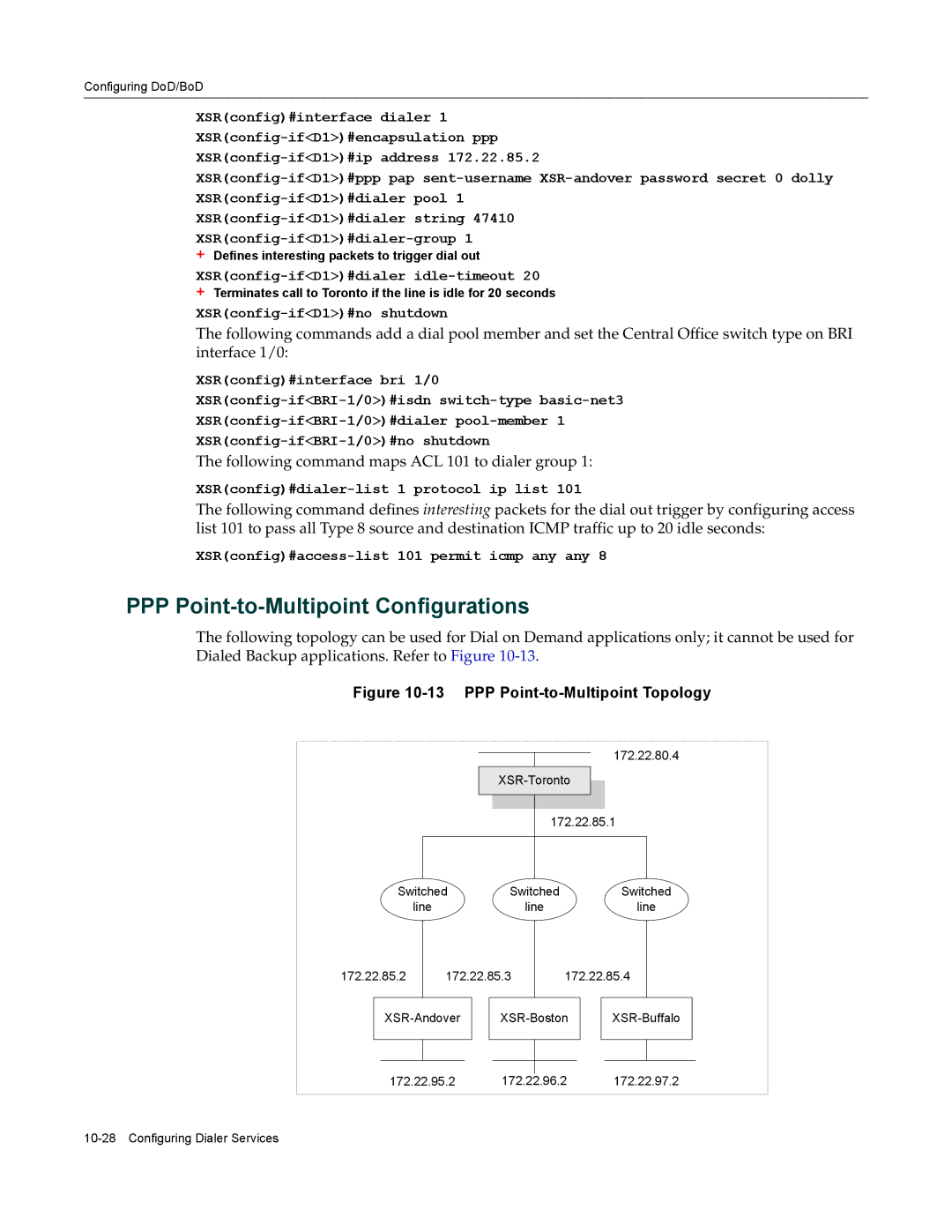 Enterasys Networks X-PeditionTM manual PPP Point-to-Multipoint Configurations, PPP Point-to-Multipoint Topology 