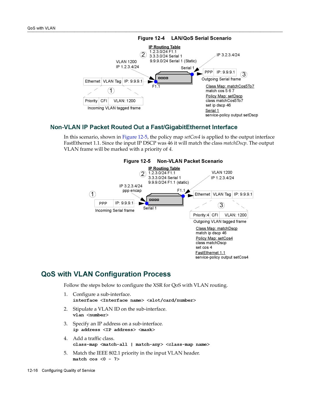 Enterasys Networks X-PeditionTM manual QoS with Vlan Configuration Process, LAN/QoS Serial Scenario 