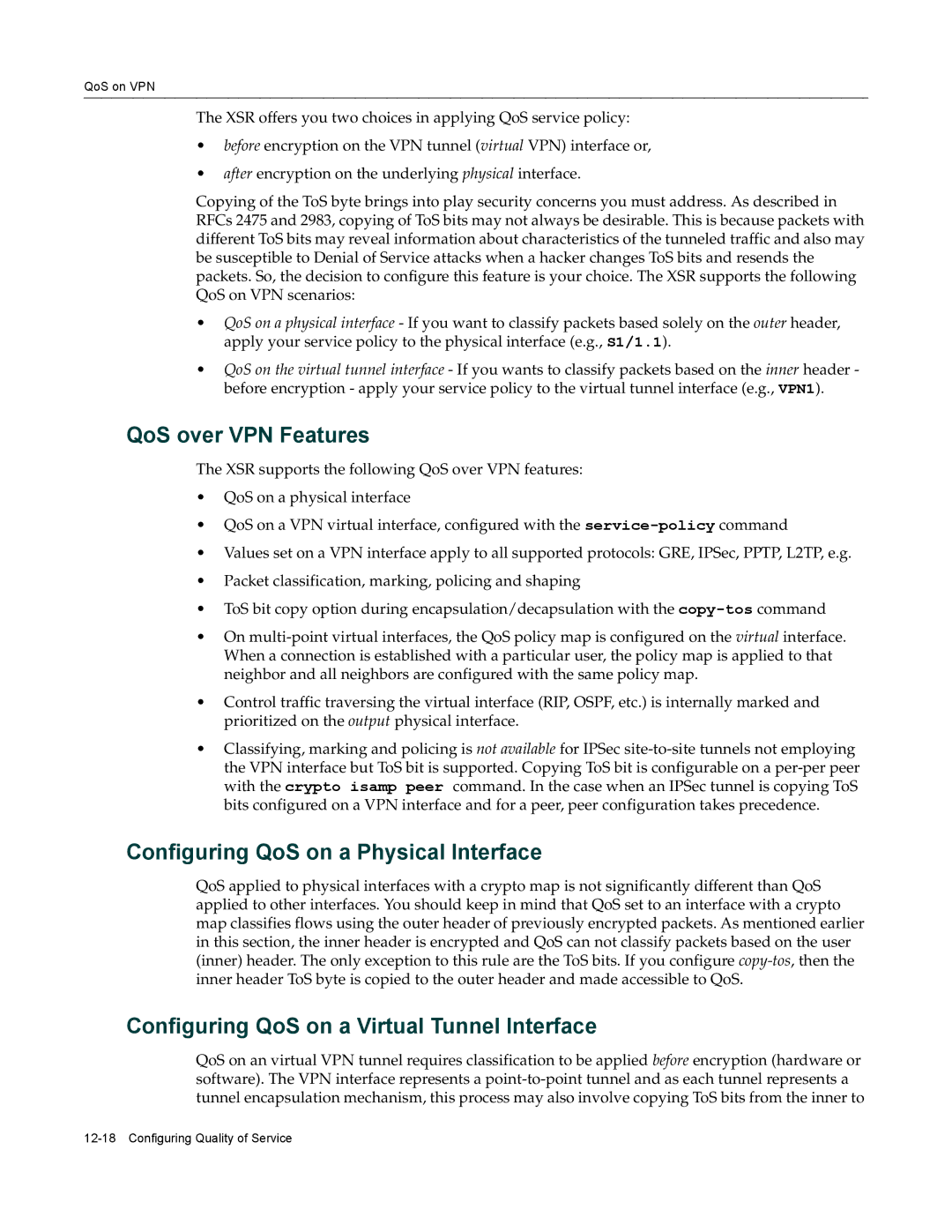 Enterasys Networks X-PeditionTM manual QoS over VPN Features, Configuring QoS on a Physical Interface 