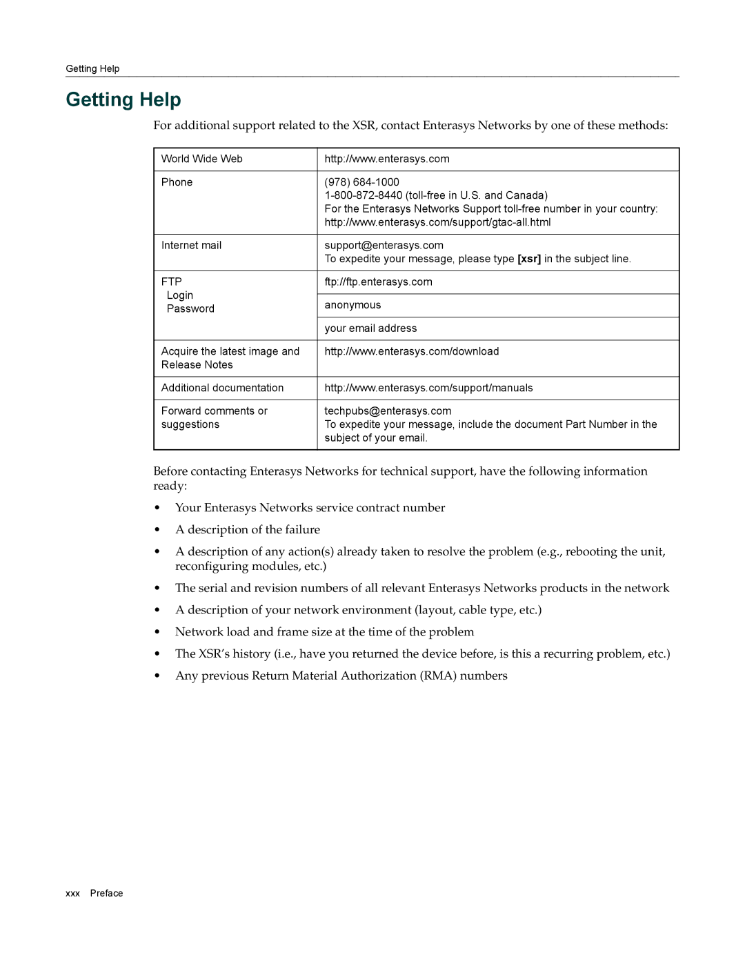 Enterasys Networks X-PeditionTM manual Getting Help, Ftp 