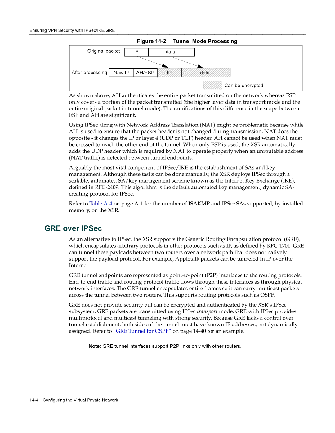 Enterasys Networks X-PeditionTM manual GRE over IPSec, Tunnel Mode Processing 