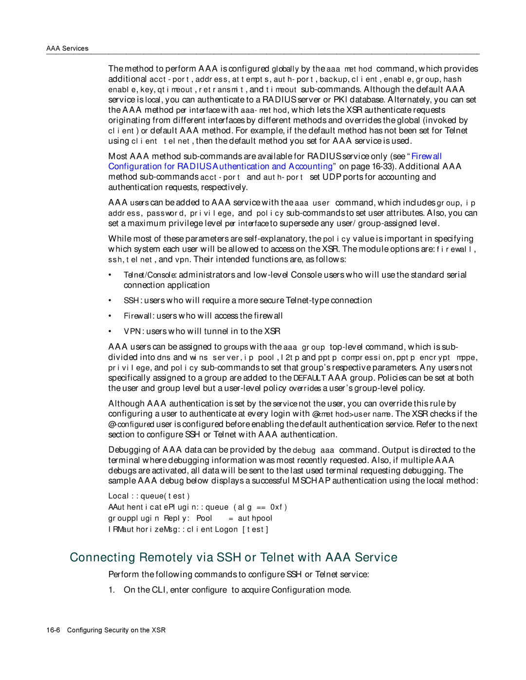 Enterasys Networks X-PeditionTM manual Connecting Remotely via SSH or Telnet with AAA Service 