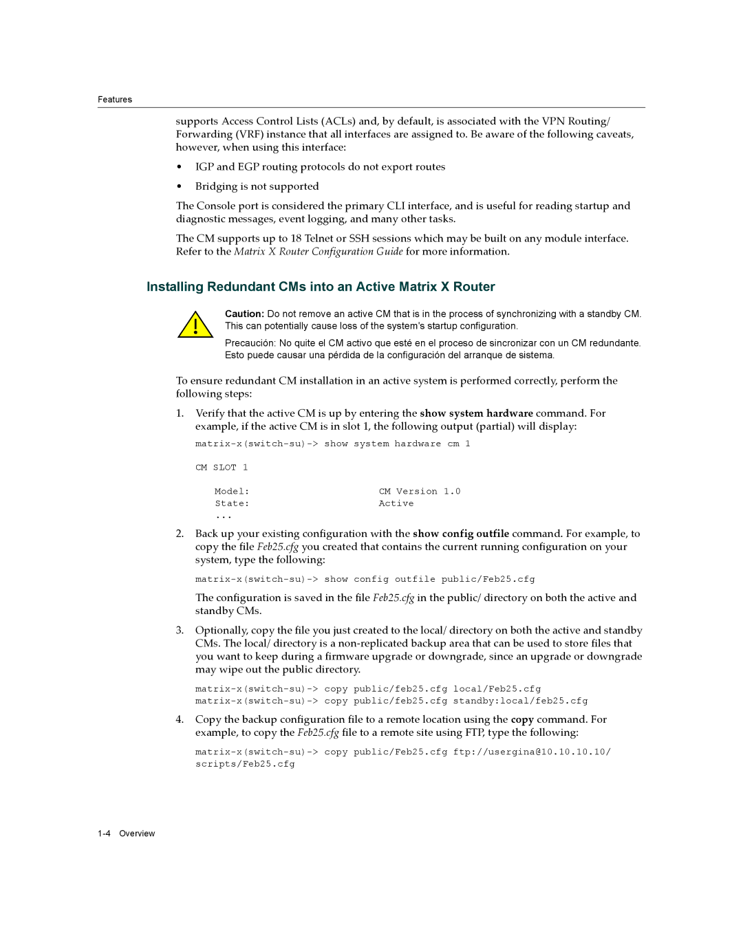 Enterasys Networks X009-U manual Installing Redundant CMs into an Active Matrix X Router 