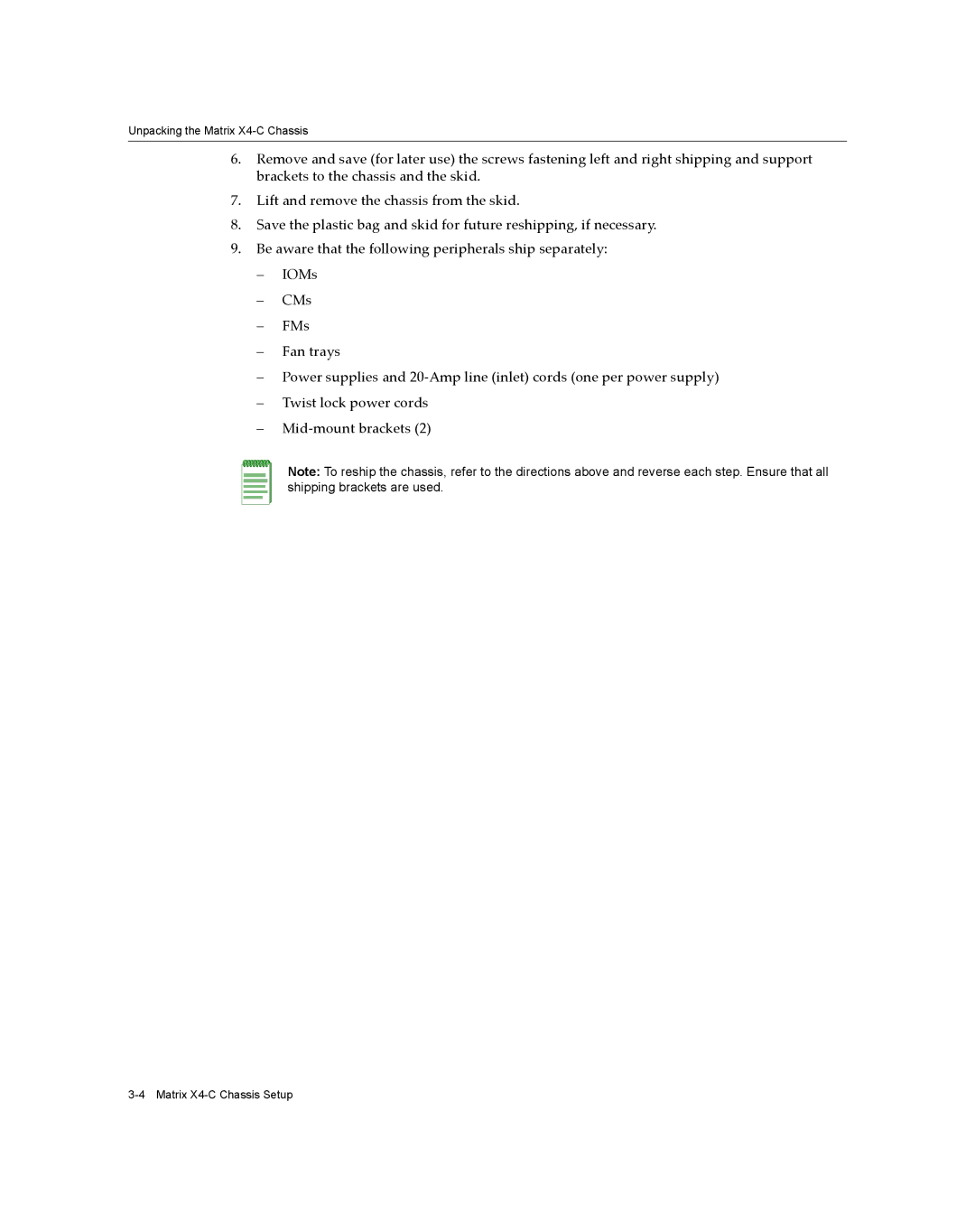 Enterasys Networks X009-U manual Unpacking the Matrix X4-C Chassis 