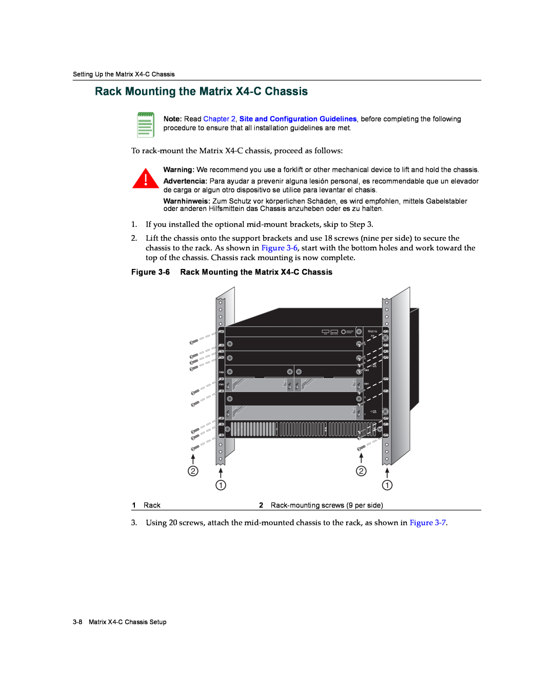 Enterasys Networks X009-U manual 6 Rack Mounting the Matrix X4-C Chassis 