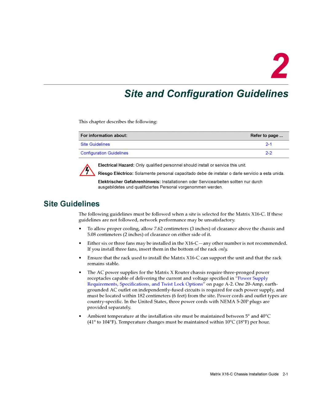 Enterasys Networks X16-C manual Site and Configuration Guidelines, Site Guidelines 