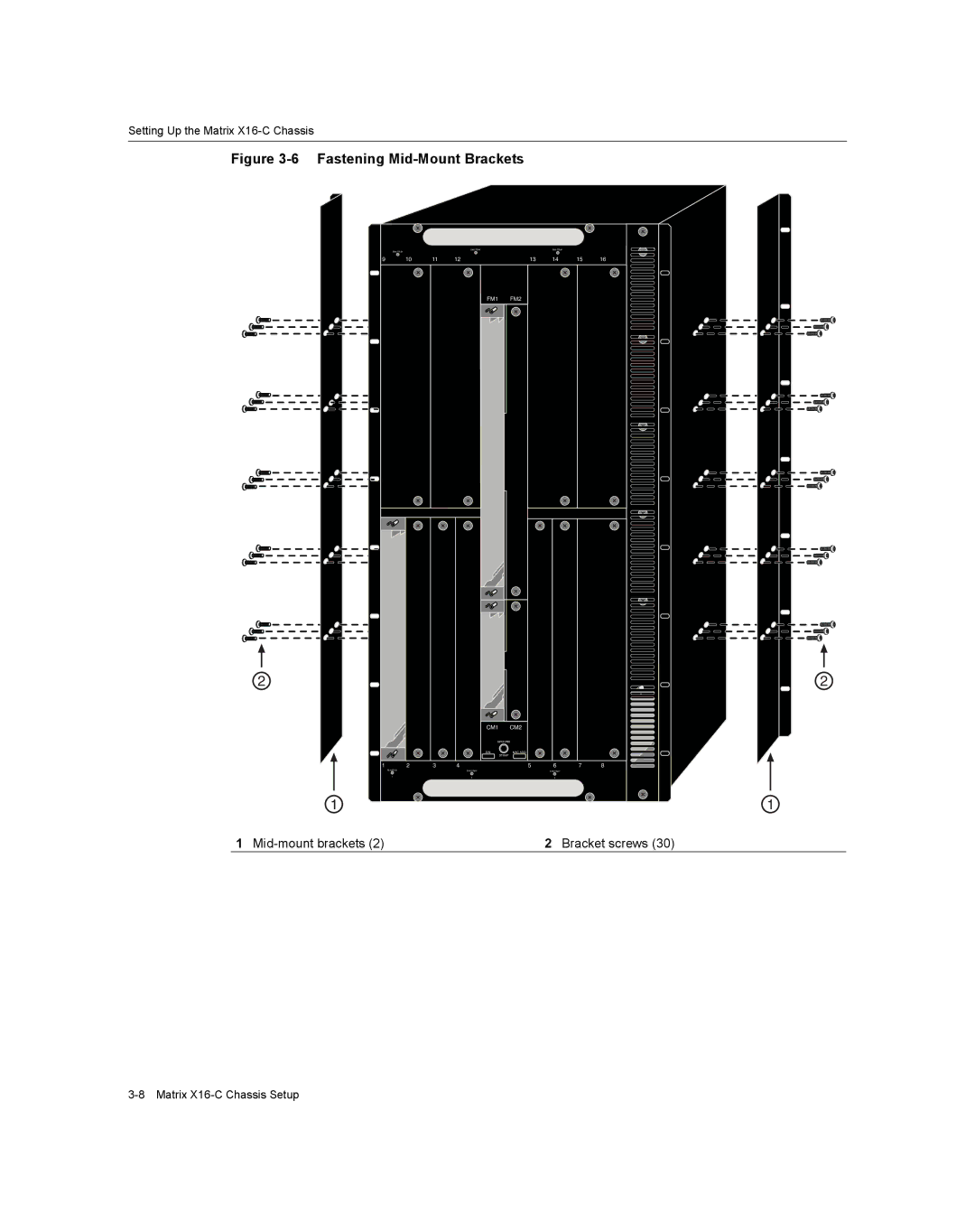 Enterasys Networks X16-C manual Fastening Mid-Mount Brackets 