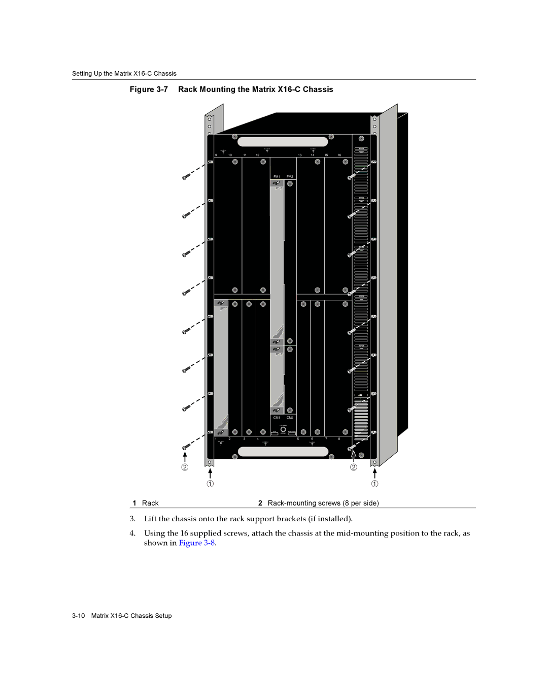 Enterasys Networks manual Rack Mounting the Matrix X16-C Chassis 