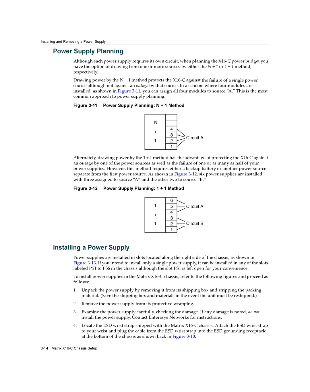 Enterasys Networks X16-C manual Power Supply Planning, Installing a Power Supply 