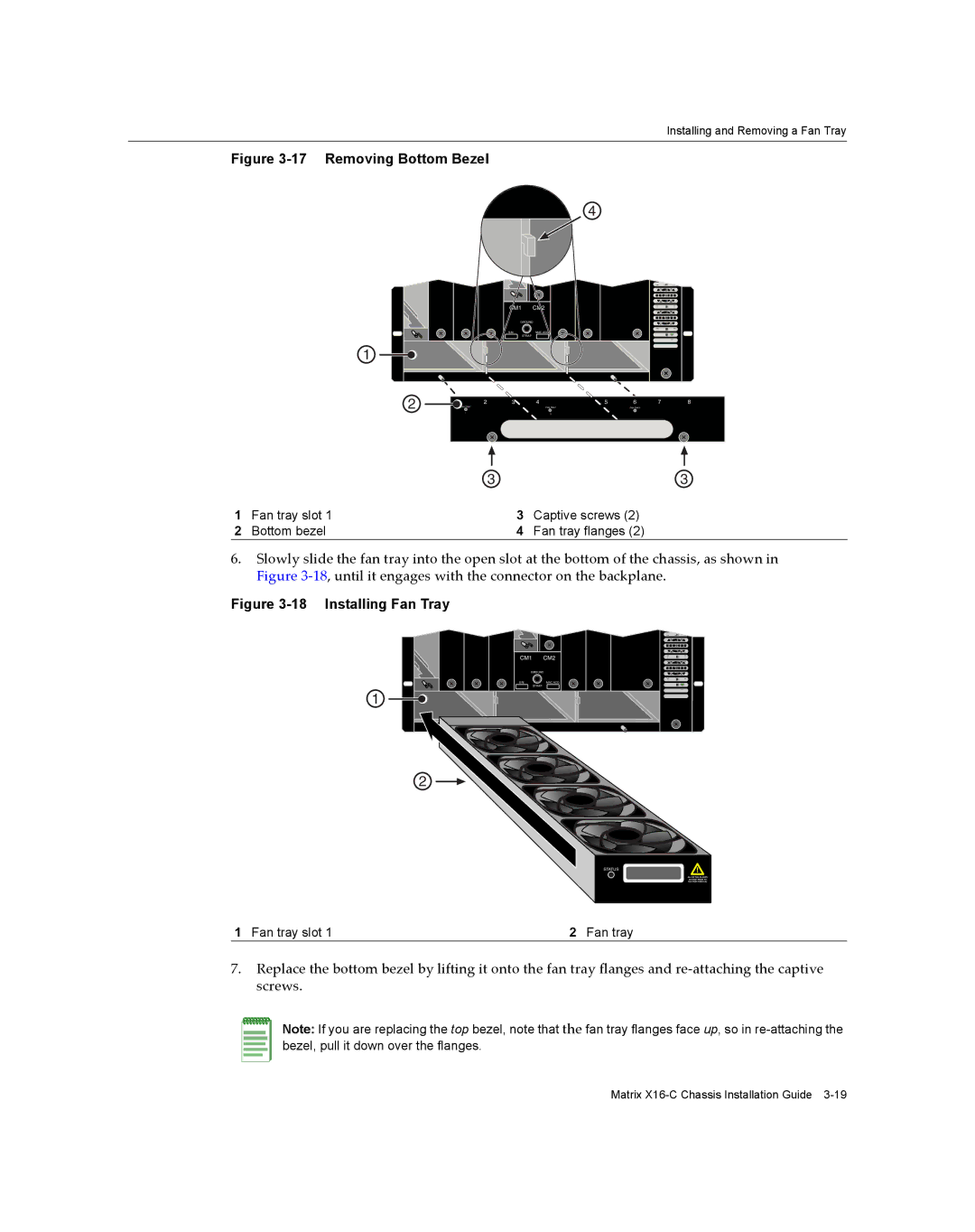 Enterasys Networks X16-C manual Removing Bottom Bezel 