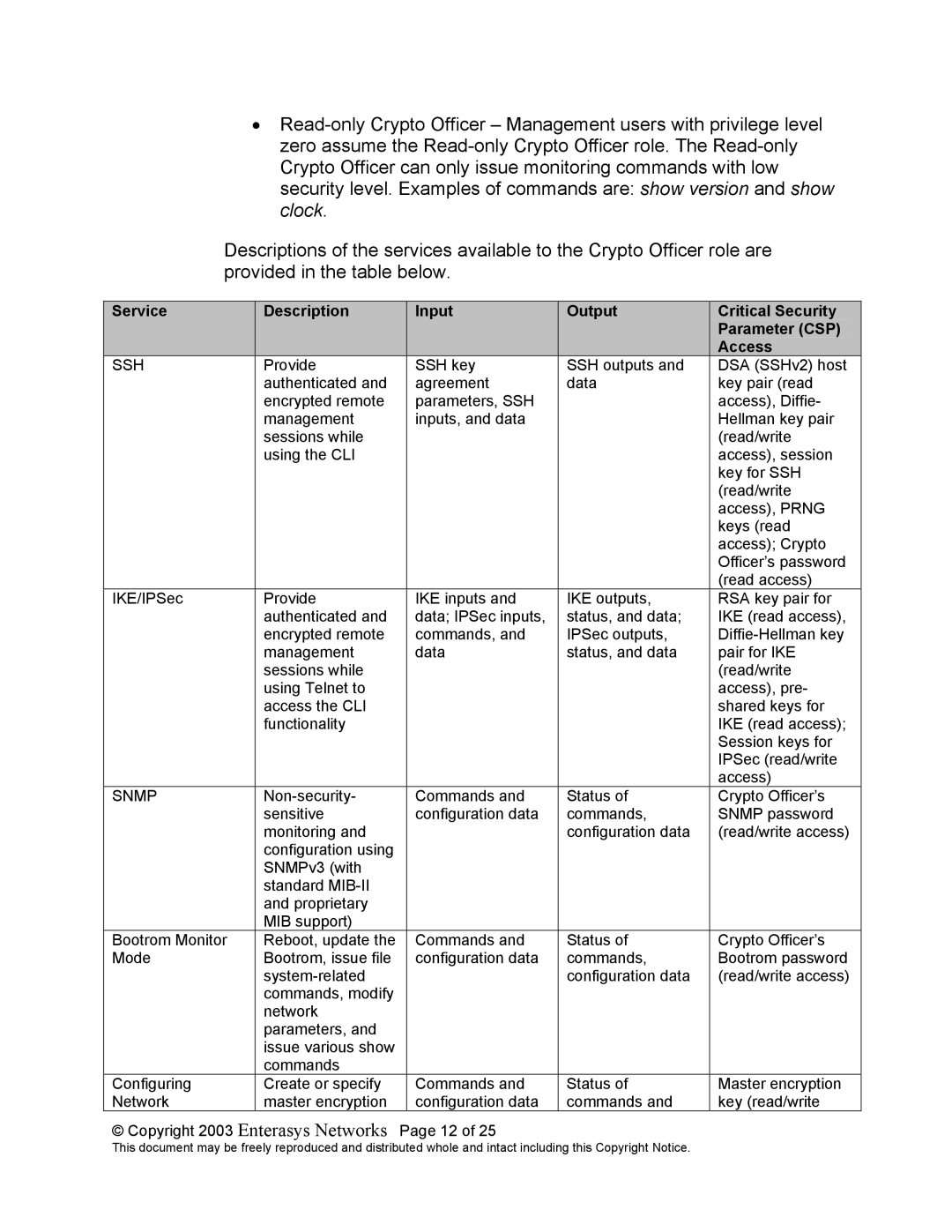 Enterasys Networks XSR-1805, XSR-1850, XSR-3250 manual Ssh, Snmp 