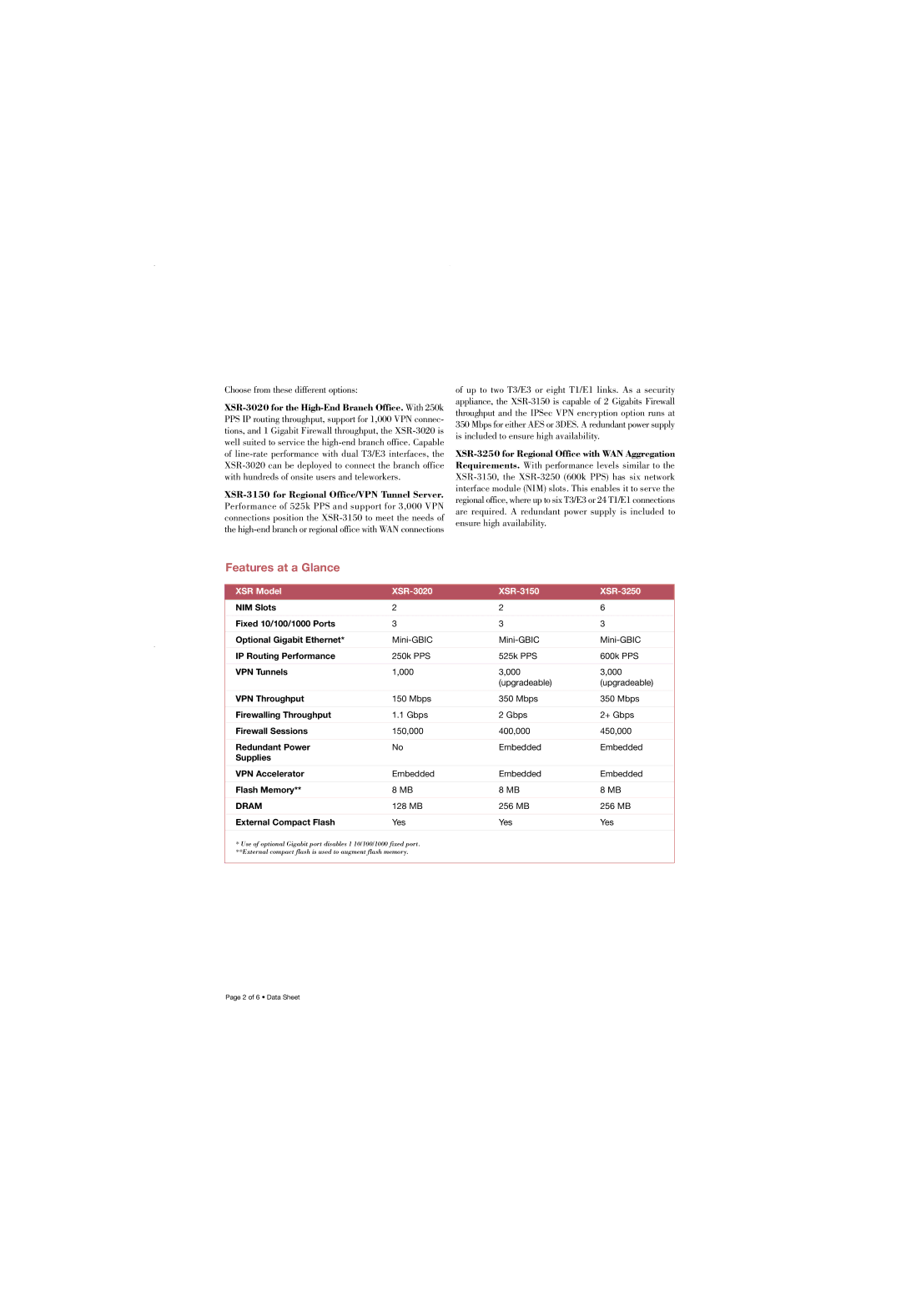 Enterasys Networks XSR 3000 Series manual Features at a Glance, Choose from these different options 