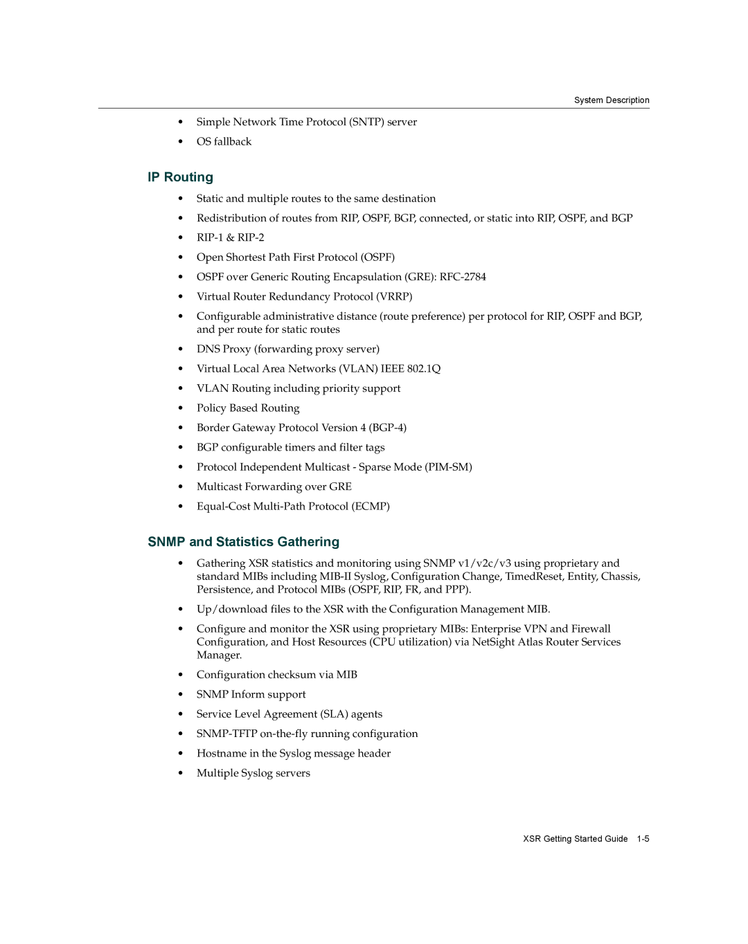 Enterasys Networks XSR-3020 manual IP Routing, Snmp and Statistics Gathering 