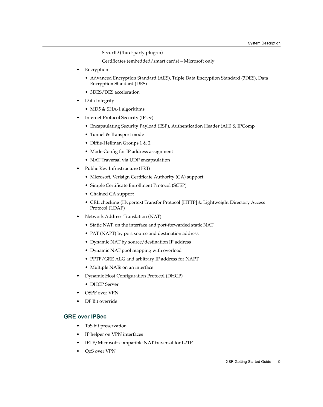 Enterasys Networks XSR-3020 manual GRE over IPSec 