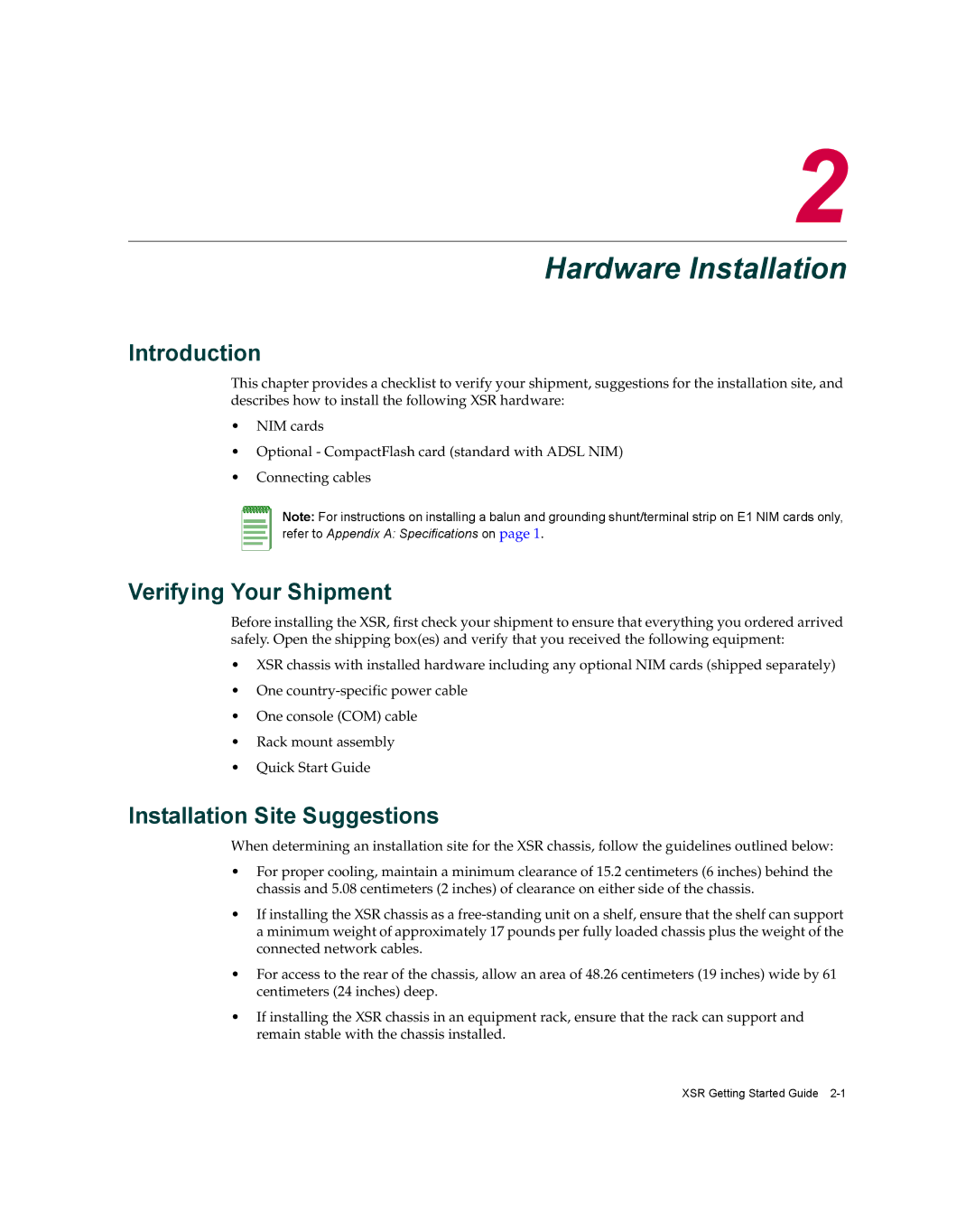 Enterasys Networks XSR-3020 manual Introduction, Verifying Your Shipment, Installation Site Suggestions 