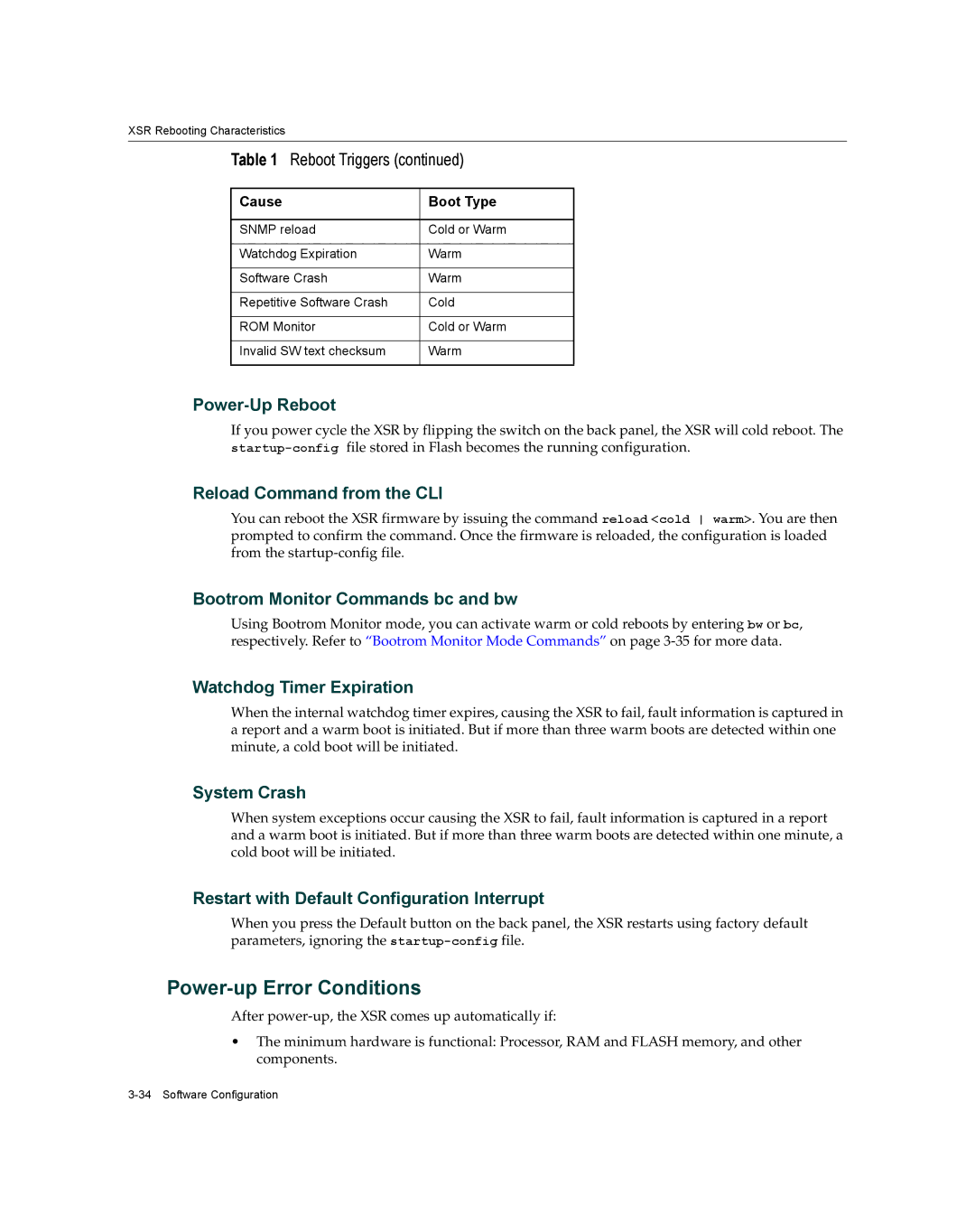 Enterasys Networks XSR-3020 manual Power-up Error Conditions 