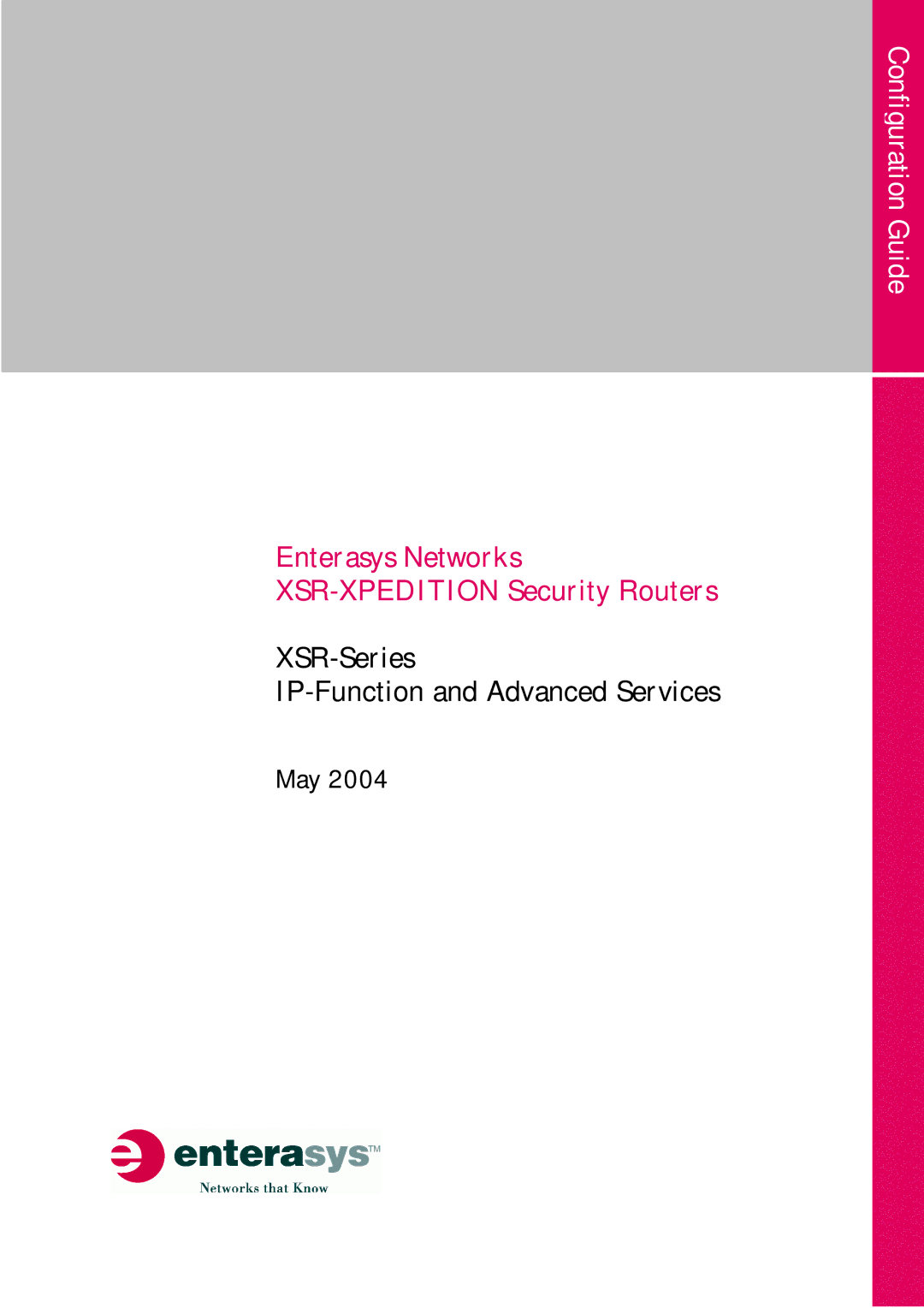 Enterasys Networks XSR-Series manual Configuration Guide 