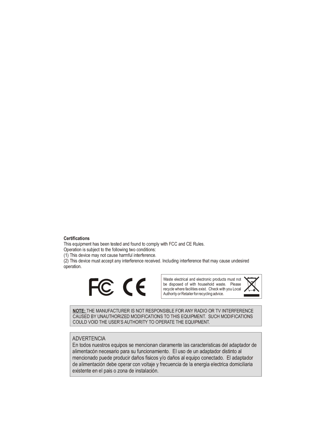 Entrega Technologies TEW-424UB manual Advertencia 