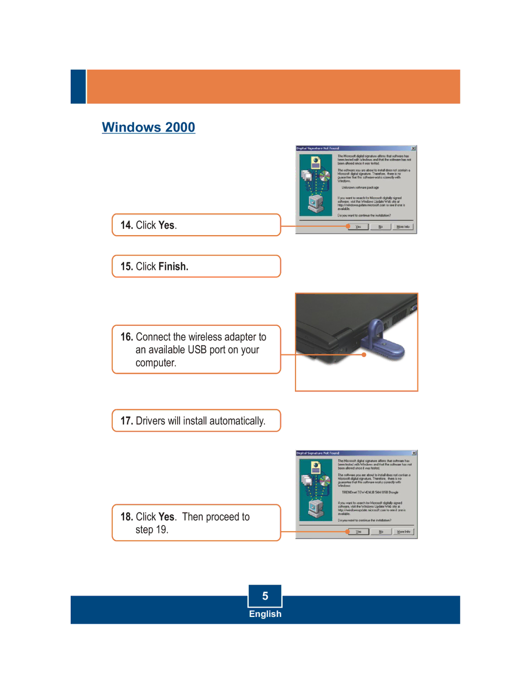 Entrega Technologies TEW-424UB manual Windows, Click Yes Click Finish 