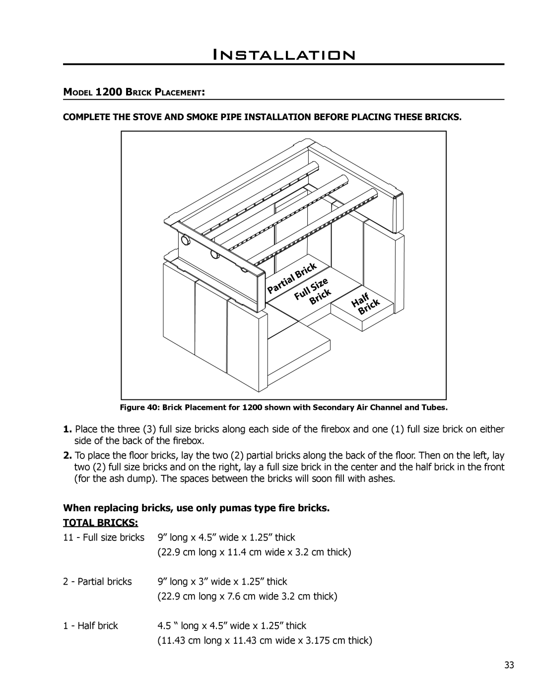 Enviro 1200, 1700 owner manual Total Bricks 