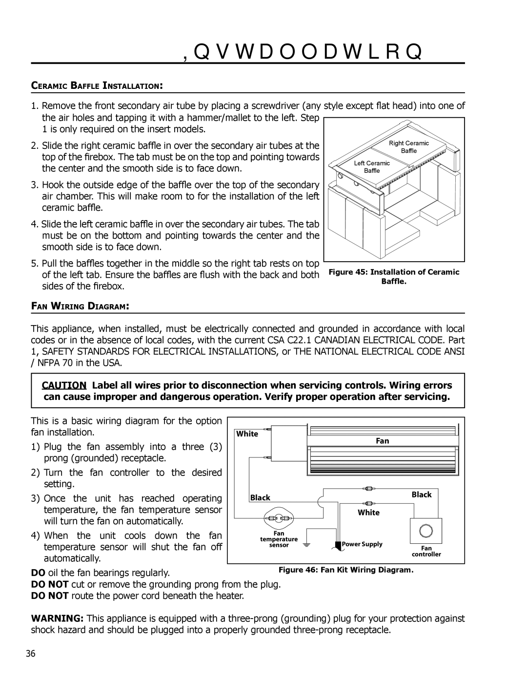 Enviro 1700, 1200 owner manual Installation of Ceramic Baffle 