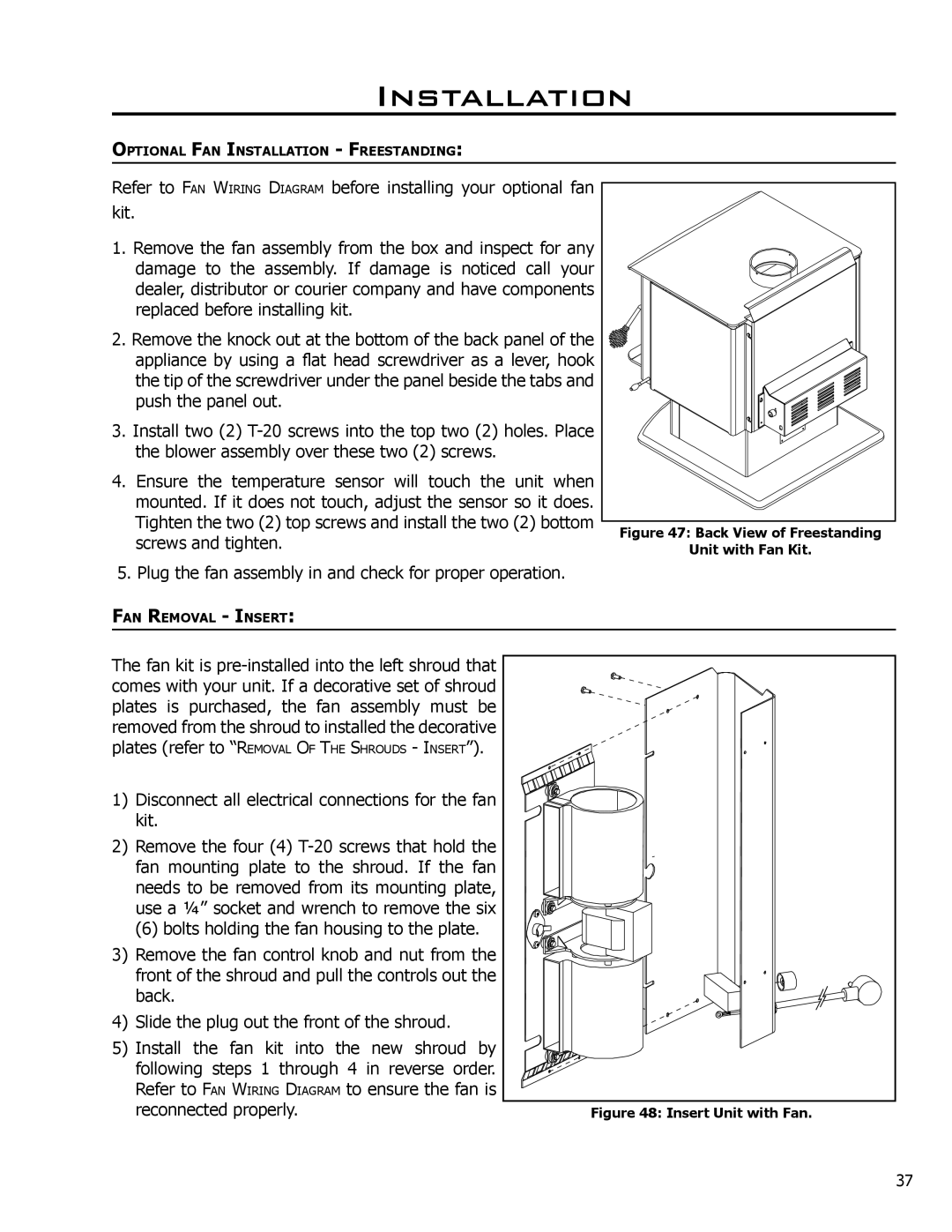 Enviro 1200, 1700 owner manual Back View of Freestanding Unit with Fan Kit 