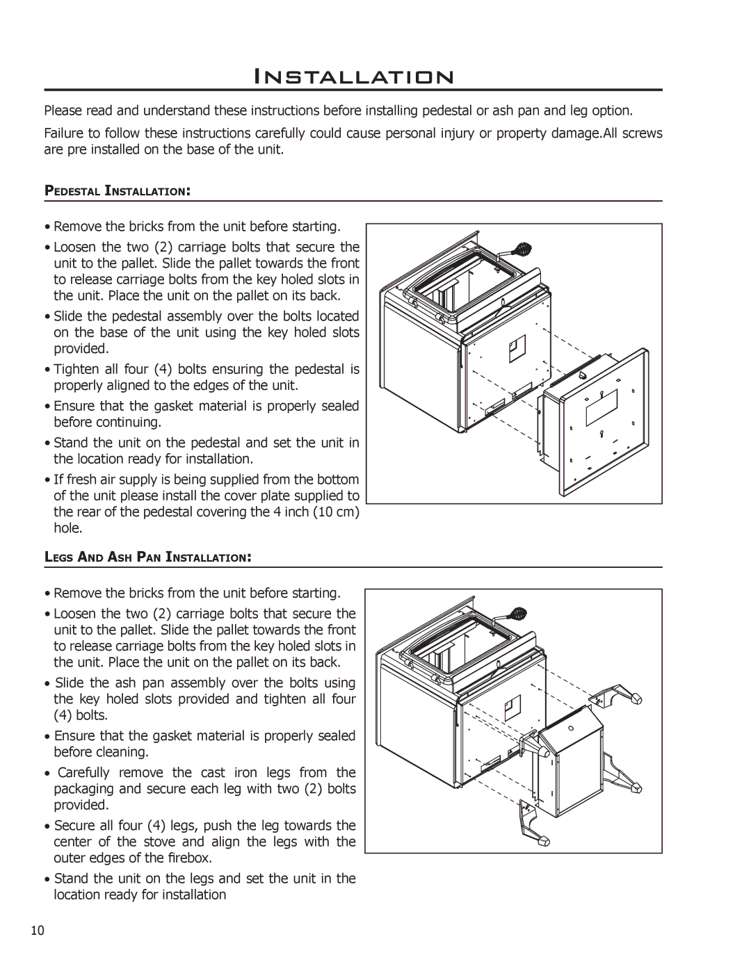 Enviro 2100 Freestanding owner manual Installation 