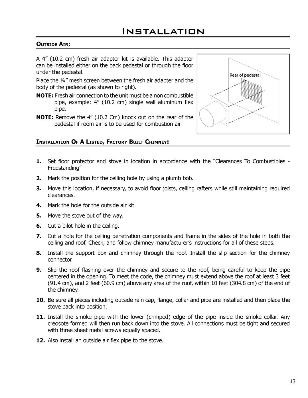 Enviro 2100 Freestanding owner manual Outside AIR 