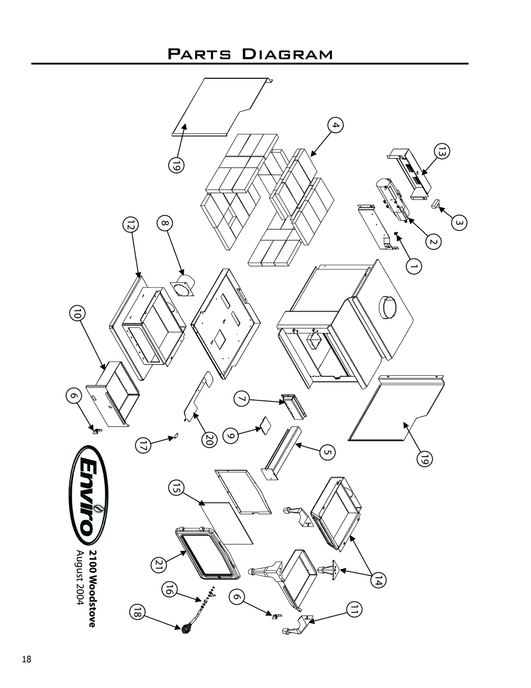 Enviro 2100 Freestanding owner manual PartsDiagram 