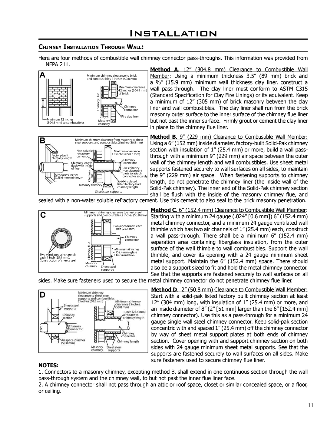 Enviro 2100 owner manual Through with a minimum 9 229 mm air space between the outer 