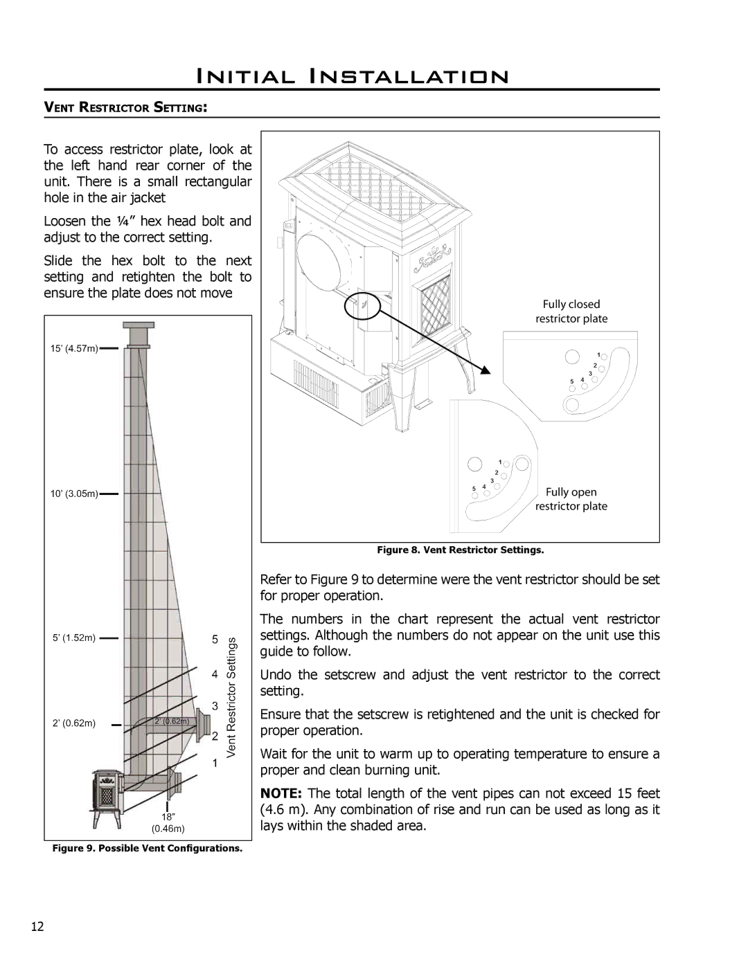 Enviro 50-029 owner manual Vent Restrictor Setting 