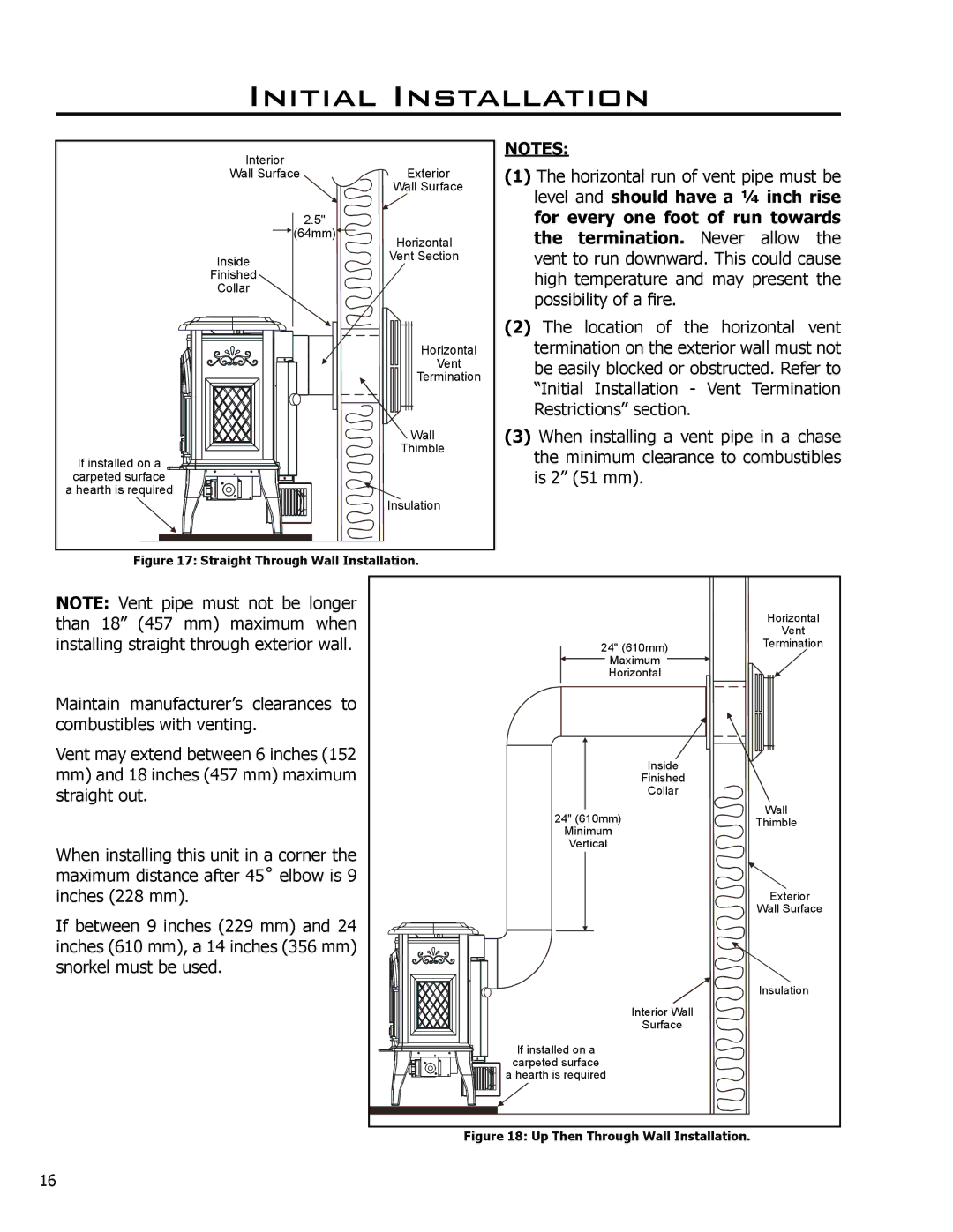 Enviro 50-029 owner manual Straight Through Wall Installation 