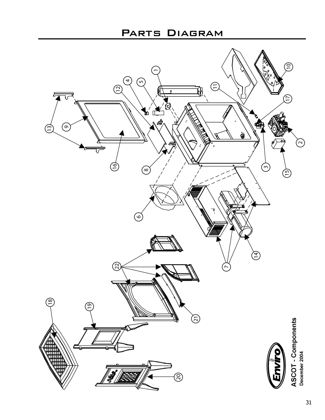 Enviro 50-029 owner manual Parts Diagram 