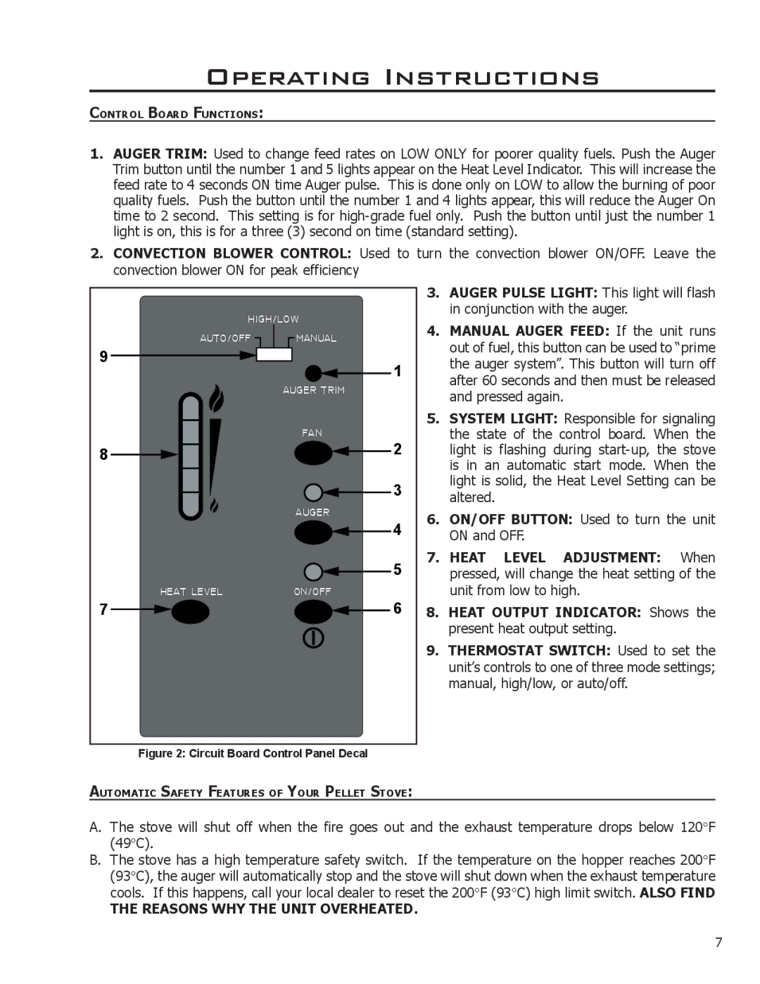 Enviro 50-1021 owner manual Operating Instructions, Reasons WHY the Unit Overheated 