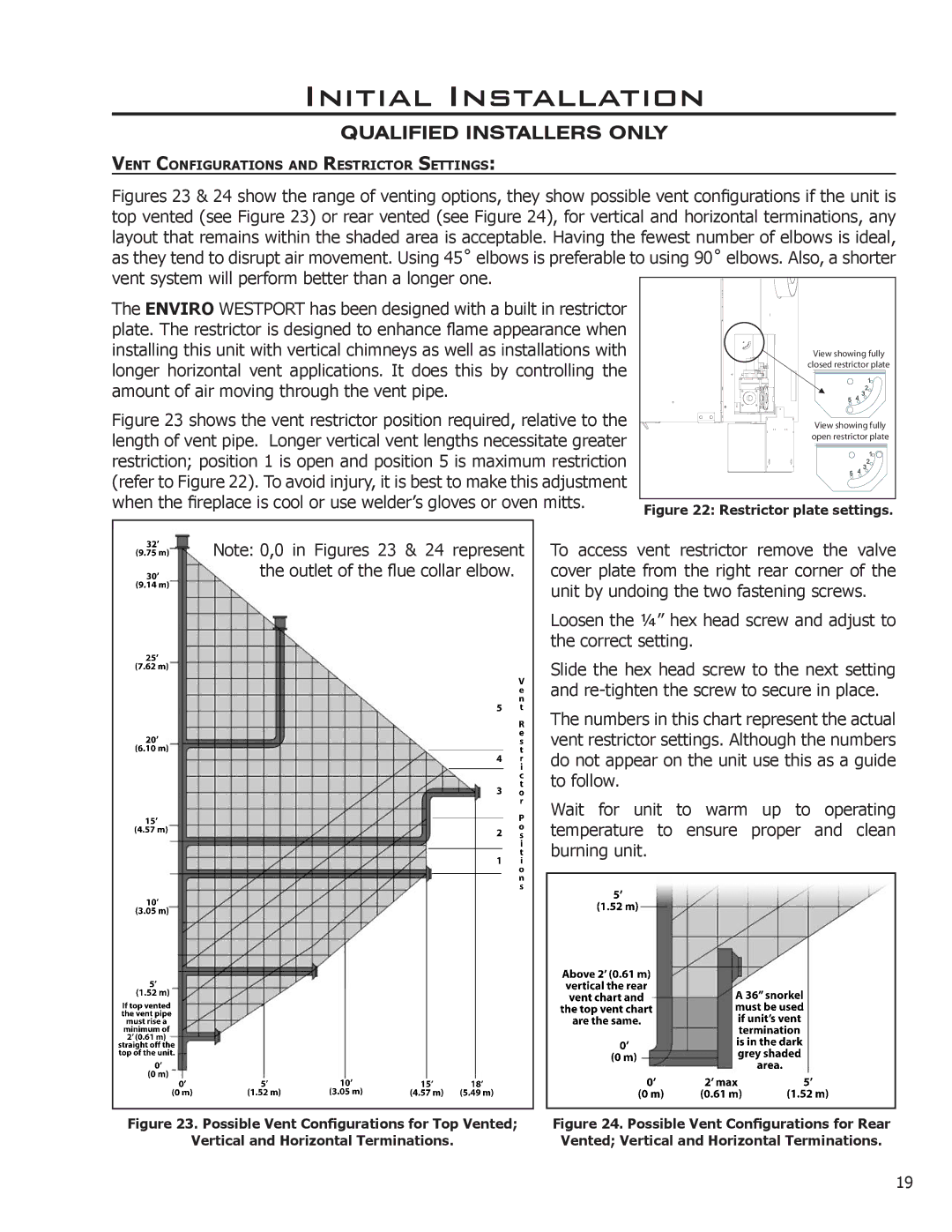 Enviro 50-1033 owner manual Vent Configurations and Restrictor Settings 